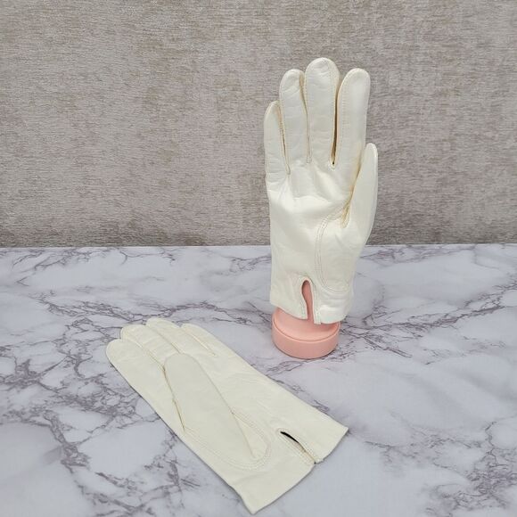Fownes Vintage White Leather Driving Gloves LIKE NEW No MARKS SIze 8 - Picture 6 of 8